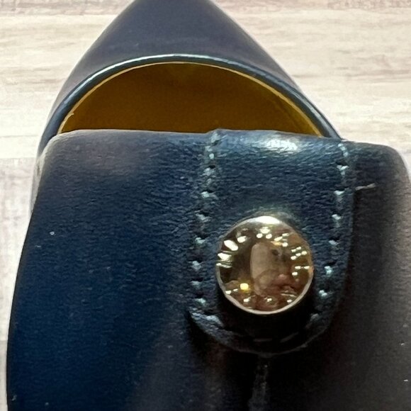 Michael Kors Women's Navy Blue Leather Pointed Toe Heels Size 6M - Picture 7 of 9